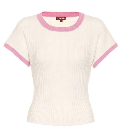Staud Jarvis Ribbed Knit T-shirt