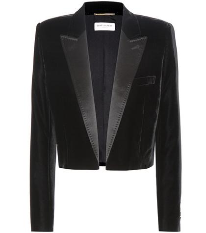 Saint Laurent Cropped Velvet Tuxedo Jacket