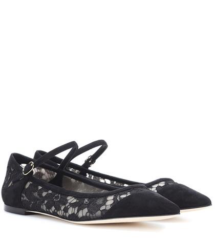 Dolce & Gabbana Lace And Suede Ballerinas