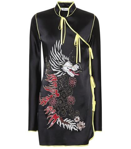 Alexander Mcqueen Embroidered Satin Dress
