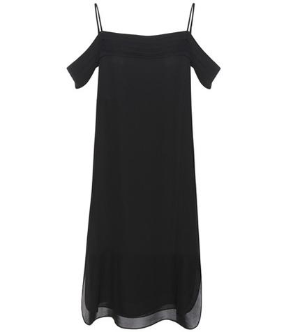 T By Alexander Wang Silk Off-the-shoulder Dress