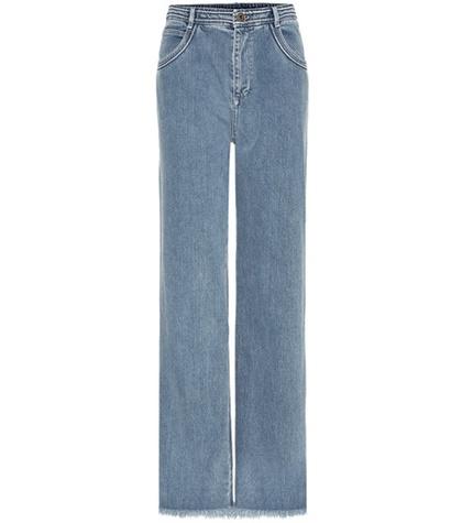 Saint Laurent Frayed Wide-leg Jeans