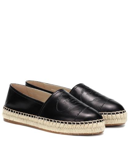 Gucci Logo-embossed Leather Espadrilles