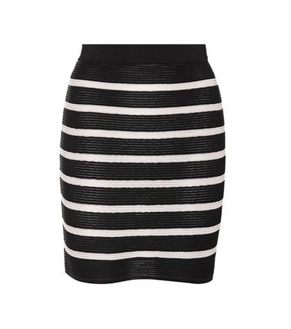 Balmain Striped Knit Miniskirt