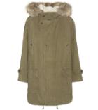 Stella Mccartney Cotton And Linen Parka With Fur-trimmed Hood