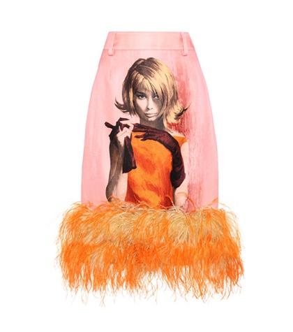 Pippa Holt Feather-trimmed Wool And Silk Skirt