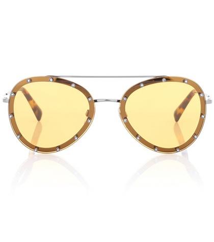 Valentino Garavani Embellished Aviator Sunglasses