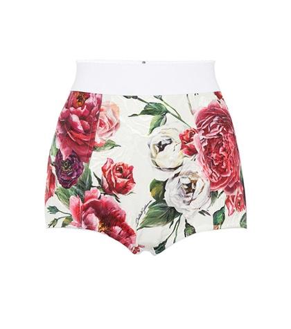 Dolce & Gabbana Floral Cotton And Silk-blend Shorts