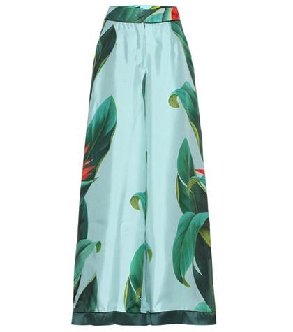 Erdem Printed Silk Trousers