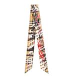 Acne Studios Scribble Check Silk Twill Scarf