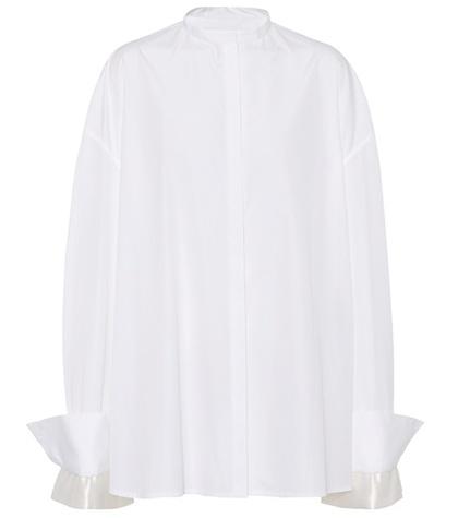 Haider Ackermann Satin-trimmed Cotton Shirt