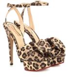 Charlotte Olympia Leopard Satin Plateau Sandals