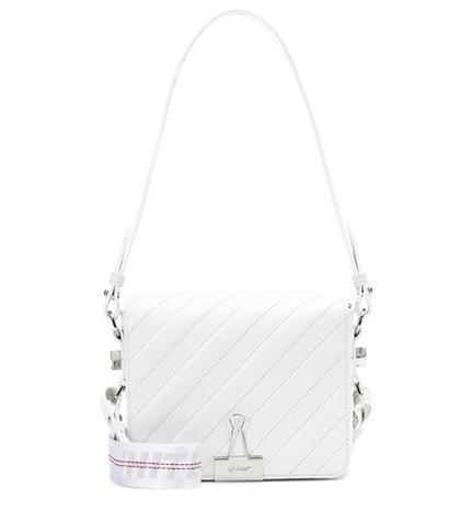Off-white Padded Binder Clip Leather Shoulder Bag