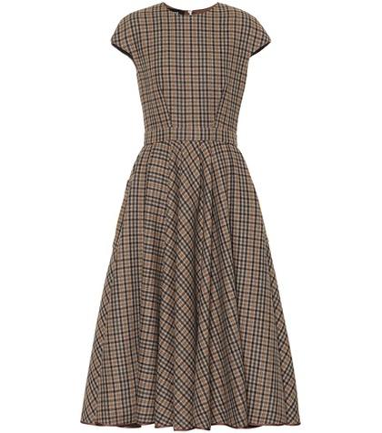 Rochas Checked Wool-blend Dress