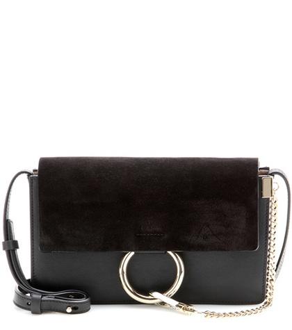 Chlo Faye Small Leather And Suede Shoulder Bag