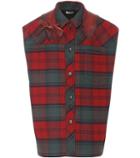 Miu Miu Leather-trimmed Tartan Jacket