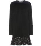 Valentino Lace-trimmed Virgin Wool And Cashmere Sweater Dress
