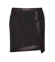 Helmut Lang Leather Accented Asymmetric Skirt