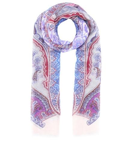 Etro Printed Linen And Silk Scarf