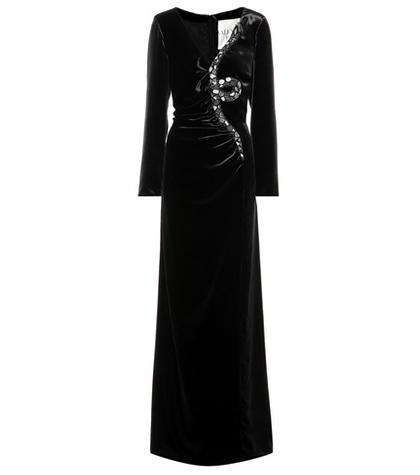 Valentino Embellished Velvet Gown