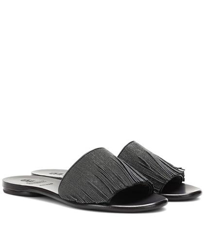 Brunello Cucinelli Fringed Leather Sandals