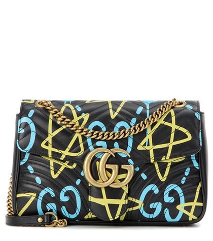 Gucci Guccighost Gg Marmont Medium Leather Shoulder Bag