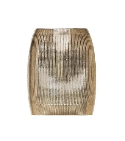 Saint Laurent Coated Knitted Skirt