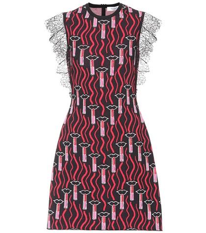 Valentino Lipstick Waves Knit Dress