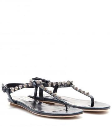 Balenciaga Giant Studded Textured-leather Sandals