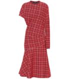 Calvin Klein 205w39nyc Asymmetric Plaid Midi Dress