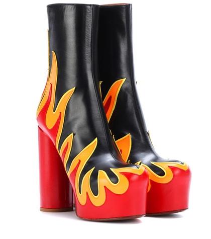Vetements Leather Plateau Ankle Boots