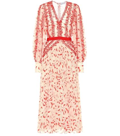 Self-portrait Printed Chiffon Maxi Dress