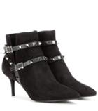 Givenchy Valentino Garavani Rockstud Noir Suede Ankle Boots