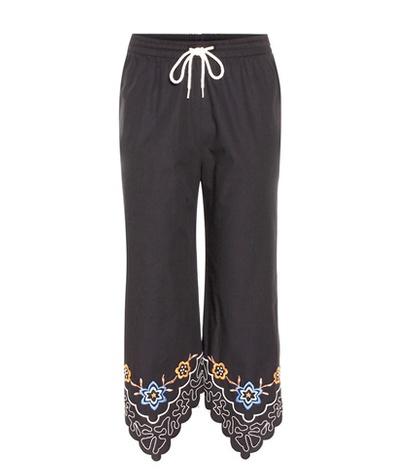 Dolce & Gabbana Embroidered Cotton Cropped Trousers