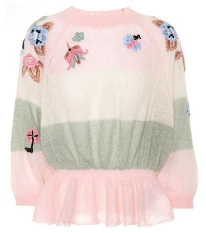 Redvalentino Embroidered Mohair-blend Sweater