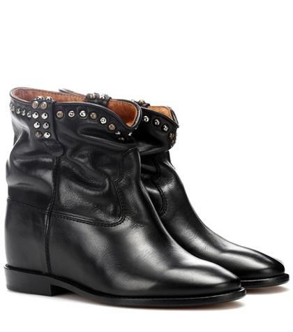 Alexander Mcqueen Crisi Embellished Leather Ankle Boots