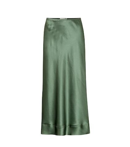 Lee Mathews Stella Silk Satin Midi Skirt