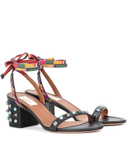 See By Chlo Valentino Garavani Rockstud Rolling Embellished Leather Sandals