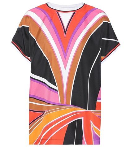 T By Alexander Wang Printed Silk Top