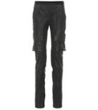 Rick Owens Leather And Stretch Cotton Pants