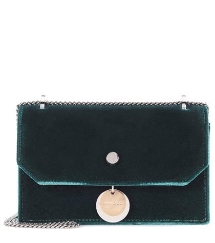Jimmy Choo Finley Velvet Shoulder Bag