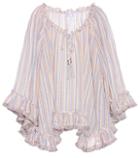 Stuart Weitzman Meridian Striped Linen And Cotton Top