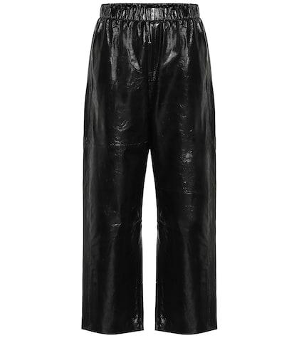 Mm6 Maison Margiela High-rise Cropped Leather Pants