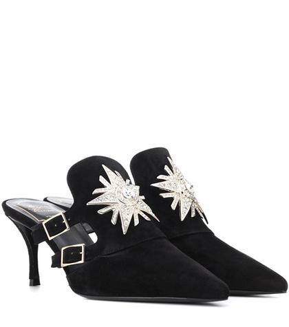 Stella Mccartney Sin Star Strass Suede Mules