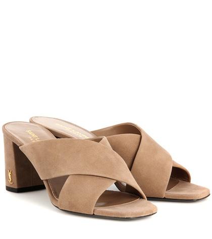 Saint Laurent Loulou 70 Suede Sandals