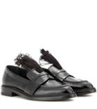 Christopher Kane Feather-embellished Patent Leather Penny Loafers