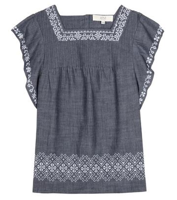 Vanessa Bruno Ath Embroidered Chambray Blouse
