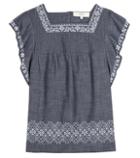 Vanessa Bruno Ath Embroidered Chambray Blouse