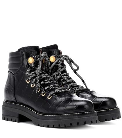 Etro Aligi Leather Lace-up Ankle Boots