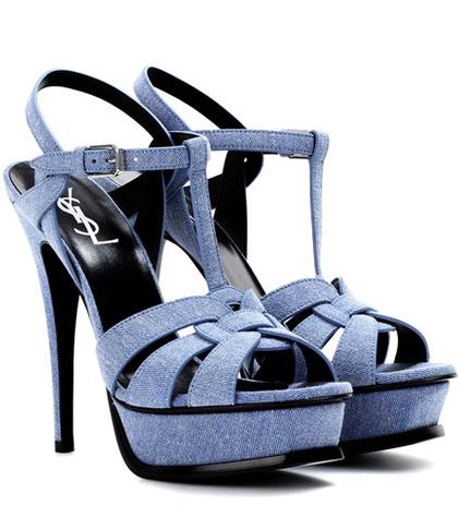 Saint Laurent Tribute Co 105 Denim Sandals